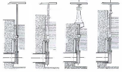 Acabamento Figura CA5 - Possíveis esquemas de instalação para adufas de parede As adufas de parede são fornecidas normalmente pintadas com tinta betuminosa, podendo receber outros tipos de