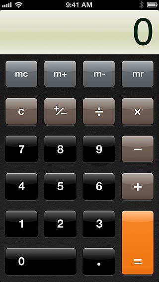 Calculadora 26 Toque em números e funções da Calculadora, assim como faria com uma calculadora convencional. Limpar a memória. Adicionar um número à memória. Subtrair um número da memória.