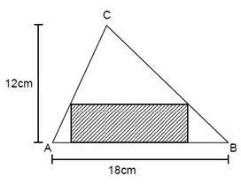 Esse triângulo foi dividido em cinco partes, por segmentos de reta igualmente espaçados e paralelos a um dos catetos, conforme indica a figura abaixo.