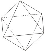 14. Um octaedro é um poliedro regular cujas faces são oito triângulos equiláteros, conforme indicado na figura. c) a 6 3 3( 3 ) 15. 1 cm Para um octaedro de aresta a: a) Qual é a sua área total?