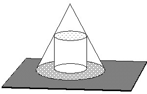 10. Um cilíndro circular reto é inscrito em um cone, de modo que os eixos desses dois sólidos sejam colineares, conforme representado na ilustração a seguir.