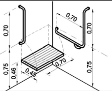 Fig. 10. Modelo de barras de apoio para boxe de chuveiro.