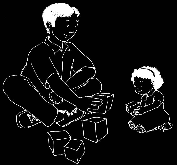 9 Kit para empilhar e agrupar Bebês O que fazer Coloque um objeto em frente ao bebê e empilhe outro em cima enquanto ele observa. Dê um objeto para o bebê empilhar.