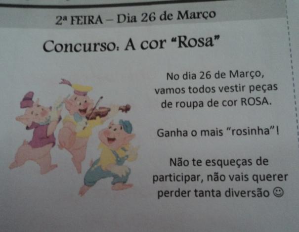 O Dia do Mimo não é de carácter obrigatório mas é do interesse de todos que as famílias participem no maior número de iniciativas, para isso, está exposta a planificação anual