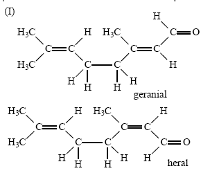 73 (UFPE-PE) A partir das estruturas moleculares abaixo podemos afirmar que: 1. Os compostos representados em (I), geranial e heral, apresentam isomeria cis/trans.