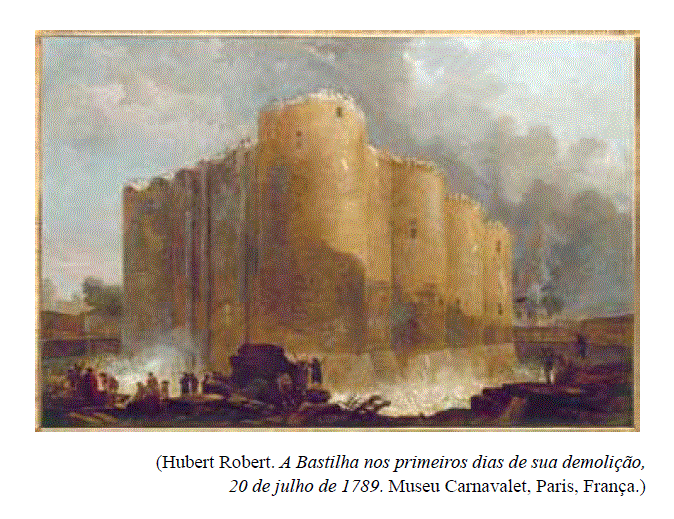 Questão 01 Esta representação da Bastilha, prisão política do absolutismo monárquico, foi pintada em 1789.