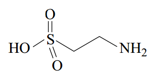 Questão 16 A taurina é uma substância química que se popularizou como ingrediente de bebidas do tipo energéticos. Foi isolada pela primeira vez a partir da bile bovina, em 1827.