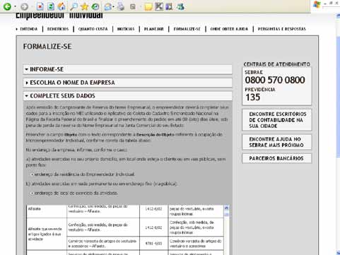 Complete seus Dados Consultar a Resolução do Comitê Gestor do Simples Nacional - CGSN nº 58, para saber quais os códigos previstos na Classificação Nacional de Atividades Econômicas CNAE permitidos