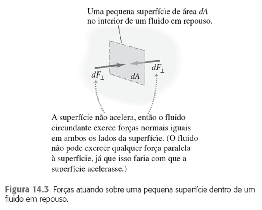 Conceitos iniciais: Pressão em fluidos em equilíbrio: Em