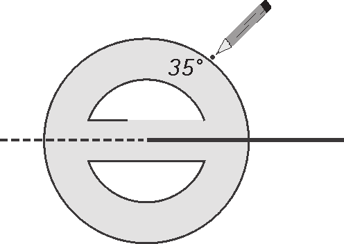 ângulo de 35 (AA, BB, CC ) e o cateto adjacente a esse ângulo (OA, OB, OC)