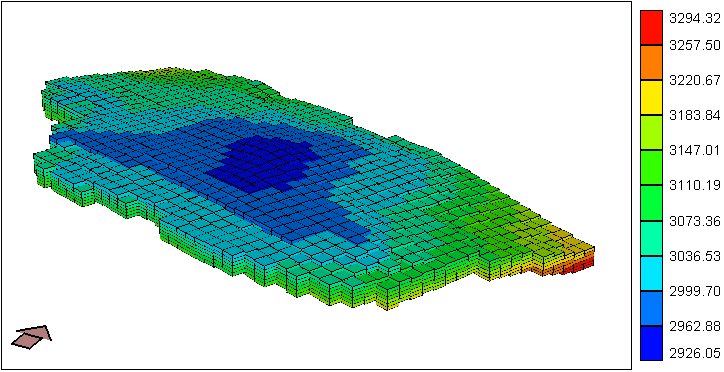 Figura 4.13. Mapa de topo [m] da malha de simulação.