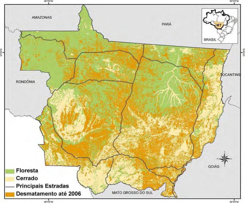 A expansão da agricultura (lavouras de soja) deverá se dar sobre as áreas de pastagem.