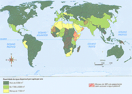Revista Brasileira de Gestão e Desenvolvimento Regional 101 Figura 4: Disponibilidade de água no mundo Fonte: Beaux, J. F. "L'Environenment Repères Pratiques" Paris, Nathan, 1998 (apud Gomes, 2003).