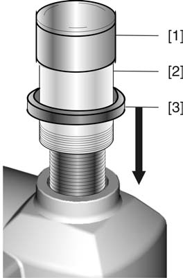 AM 01.1/AM 02.1 Montagem 4.4 Acessórios para a montagem 4.4.1 Tubo de proteção para fusos de válvula ascendentes Opção Figura 8: Montagem do tubo de proteção do fuso 4.