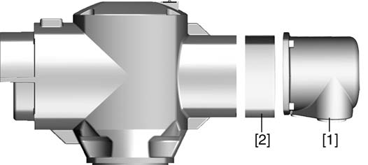 AM 01.1/AM 02.1 Ligações elétricas 5.3.4 Estrutura intermédia "Double Sealed" O compartimento de ligação do motor aberto pode ser fechado com uma tampa de proteção (não ilustrada).