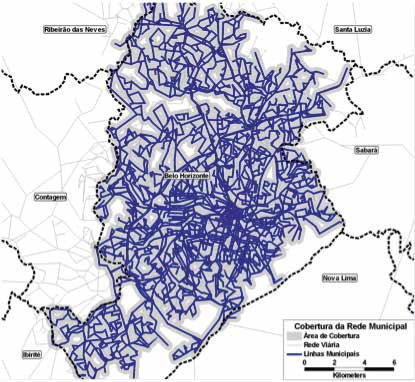 Plano de Mobilidade Urbana de Belo Horizonte Relatório Final 109 Política Tarifária e Cobertura do Sistema Em termos de cobertura espacial, o sistema municipal de Belo Horizonte apresenta uma