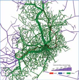 22 Plano de Mobilidade Urbana de Belo Horizonte Relatório Final As figuras a seguir ilustram os resultados obtidos para o Cenário Base 2020.