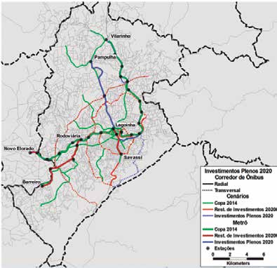 Plano de Mobilidade Urbana de Belo Horizonte Relatório Final 65 Portanto, considerando as intervenções previstas para o sistema estruturante nos horizontes de 2014 e 2020, o que resultará na imple