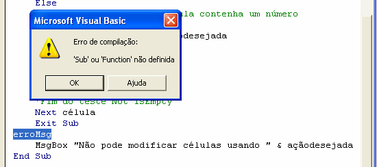 Bertolo Lições de VBA do Excel 99 Nenhum erro ocorrerá se você colocar os dois pontos após o nome de rótulo quando você se referir a ele numa declaração GoTo.