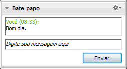 Funções multimídia 9.4 Bate-papo com seu parceiro durante uma sessão do TeamViewer O widget Bate-papo. O widget Bate-papo com seu parceiro via texto durante uma sessão ativa.