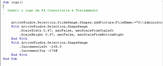 Tudo isso é muito simples de fazer, já que a macro nada mais é do que um conjunto de instruções. Para mudar alguma coisa, é só mudar estas instruções.