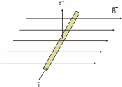 208.(UFSC) A figura abaixo representa as trajetórias de três partículas (próton, nêutron, elétron) quando imersas perpendicularmente em um campo de indução magnética B, uniforme, cujo sentido é para