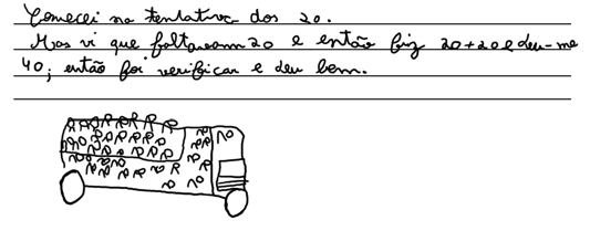 Actividades de natureza investigativa nos primeiros anos de escolaridade 17 F: Não pode ser! São 20. J: Então, como é que tens a certeza que são mesmo 20? F: Querem ver?