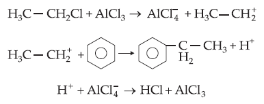 17 (FCC-SP) Examinando a sequência de reações a seguir conclui-se que a espécie química catalisadora é: a) H 3C-CH 2Cl b) AlCl 3 c) AlCl 4 - d) H 3C-CH 2 + e) H + 18 (UEC-CE) A equação geral