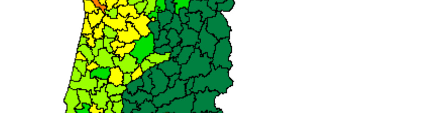 12,4 % para o Continente em 2011, superior em quatro décimas em relação ao ano anterior. Dos concelhos do Continente, 176 (63 %) apresentam taxas superiores à média global.