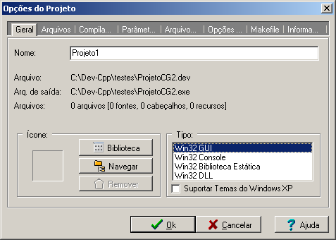 Configure o compilador para utilização