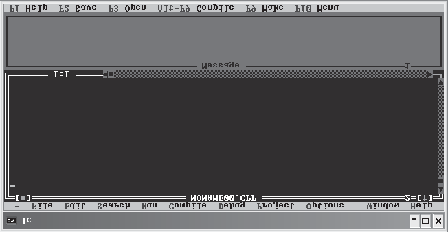 Capítulo 1 Introdução ao C 7 Figura 1.1 - Tela inicial do ambiente de desenvolvimento do Turbo C Observe na Figura 1.