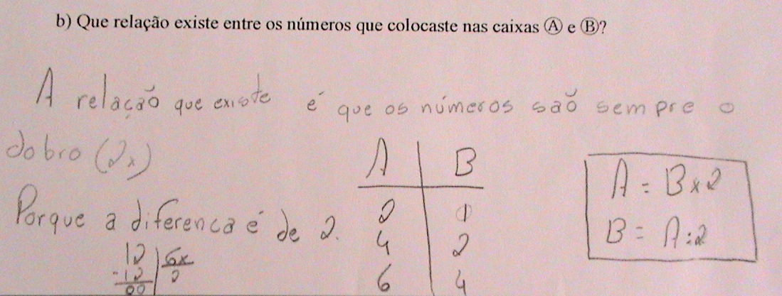 Figura 16. Resolução da alínea b) feita pelo par João e Lawry.