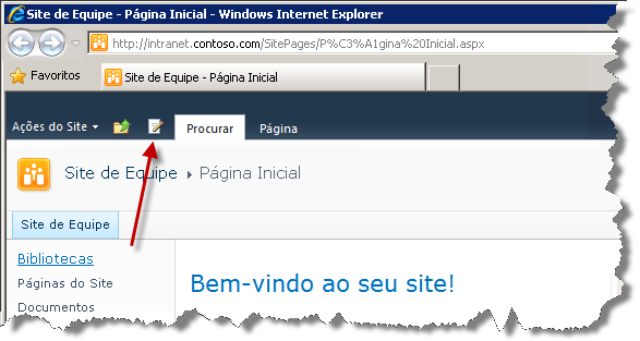 Abra um navegador da web em http://intranet.contoso.