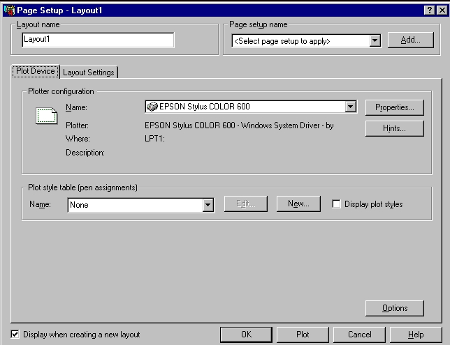 Na página de Introdução, clique em avançar, depois escolha a origem das configurações de seu plotter, use os principais drives de plotters instalados com o AutoCAD MAP 2000, em My Computer, depois