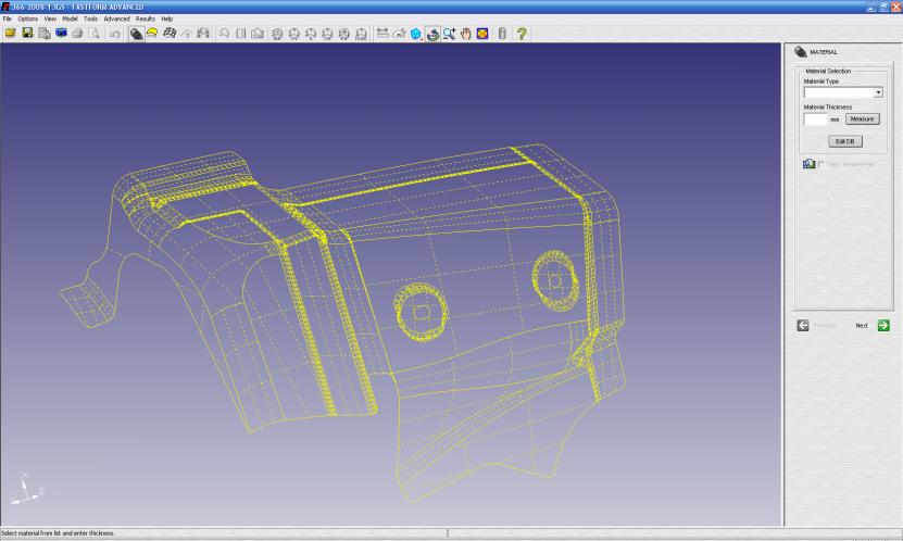 4.3.2 Preparação da Simulação O primeiro passo da simulação consiste em importar o desenho 3D da peça para o Fastform Advanced.