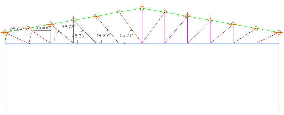 menor e maior ângulo (respectivamente o da primeira e última diagonal) são 35,75 o e 59,27 o, respeitando o intervalo proposto. Figura 3.