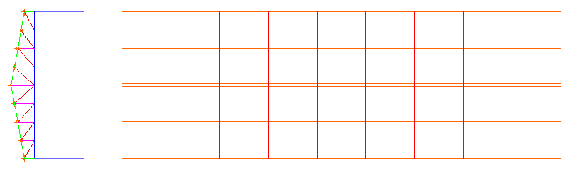 tamento é feito a cada duas barras em X. Quando o número de barras do banzo superior é ímpar, o programa realiza o primeiro contraventamento em apenas uma terça para depois fazer de duas a duas.