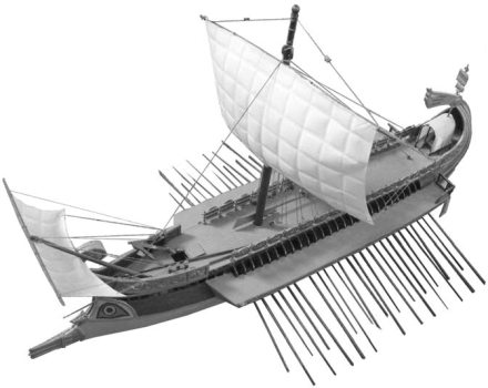 18 2.5 GREGOS E ROMANOS Na antiguidade, segundo Denny (2008, p.17), a velocidade de um barco era determinada pelo número de remos ou pela área da vela.