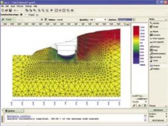 Soluções analiticas Os programas analíticos GEO5 resolvem problemas geotécnicos tanto quanto estruturas de fundações, estabilidade de taludes, modelos de terrenos, etc.