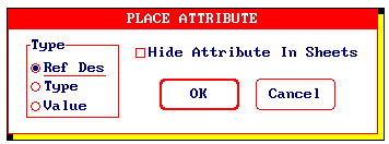 Isto pode ser conseguido com o comando Place e o subcomando Line. O próximo passo é colocar os atributos. Use para isso o comando Place e o subcomando Attribute.