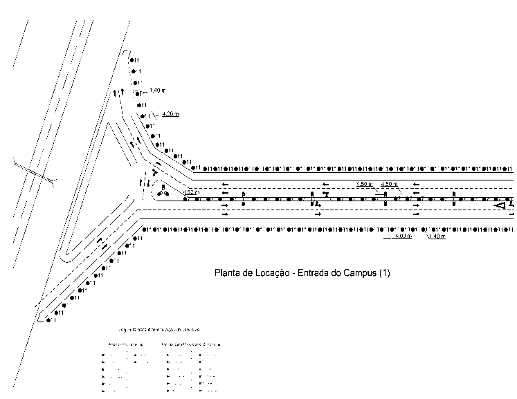 Figura 2B Ilustração da planta de locação do corredor dos jacarandás Foram criadas também representações em maquete 3D do projeto de arborização para uma