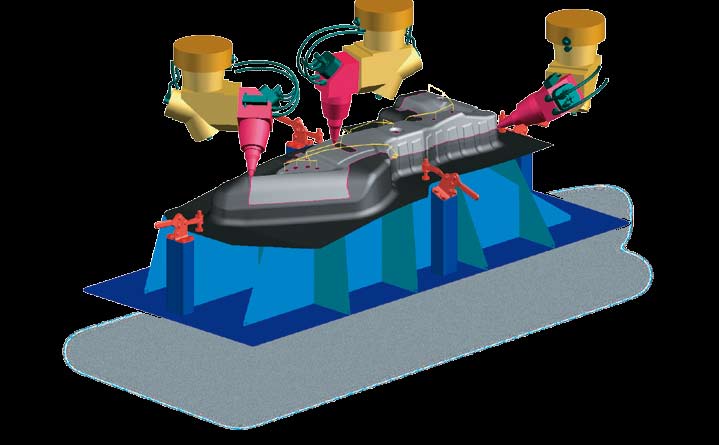 Tebis determina automaticamente onde existe o risco de colisão com o componente ou com outro elemento o que permite ao utilizador remediar a situação gráfica e