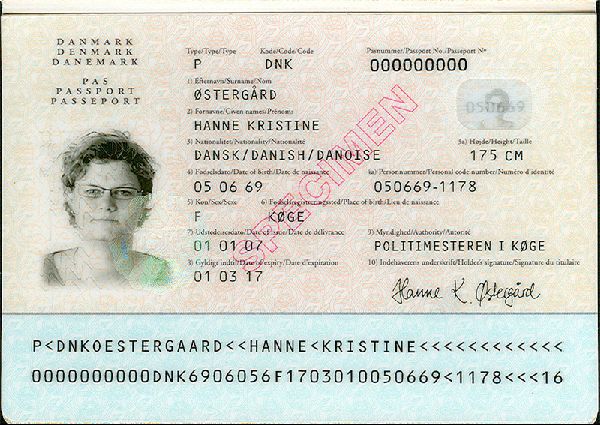 1. Passaporte (Pas) No passaporte, o número CPR