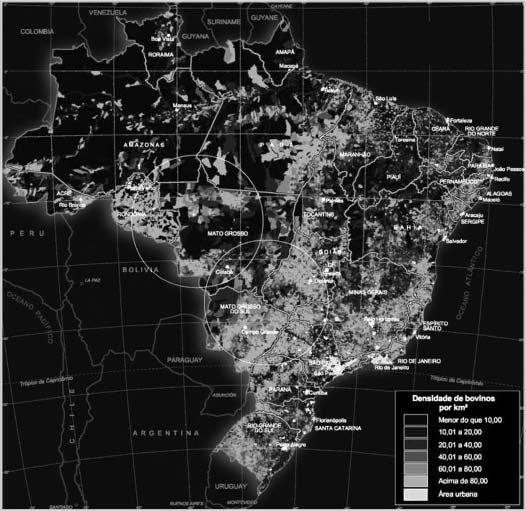 Acima de 80,00 Área urbana 2006 Fonte: Censo agropecuário (2006) Densidade de  Acima de 80,00