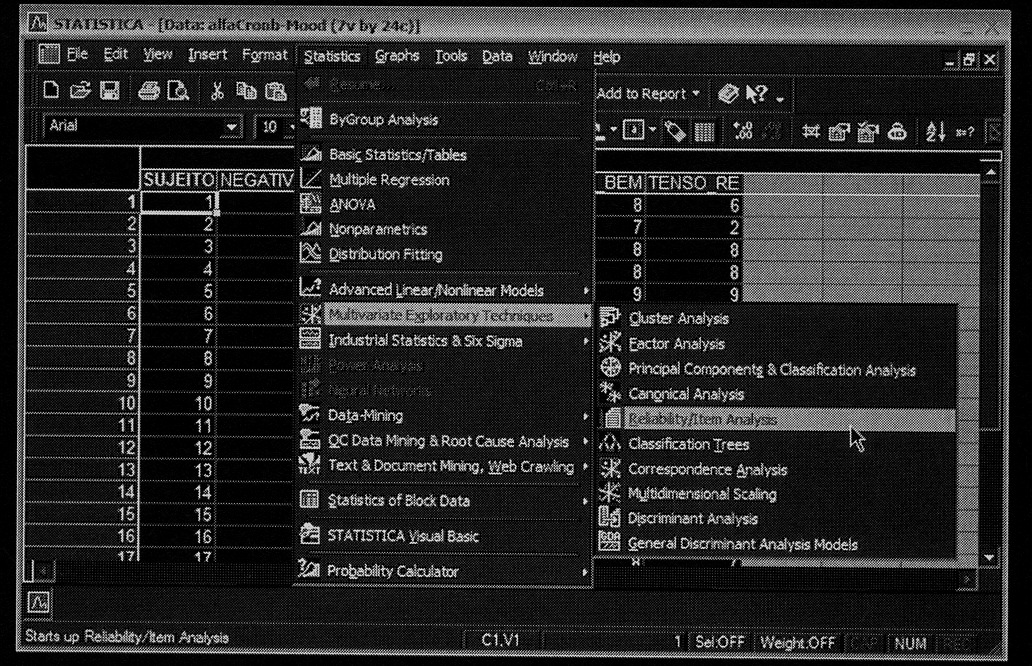 84 J. Maroco & T. Garcia-Marques for eliminado, o a de Cronbach passaria a ser 0.882 (em vez do 0.856 actual). Pelo contrário se o iten Triste fosse eliminado o novo α seria 0.790.