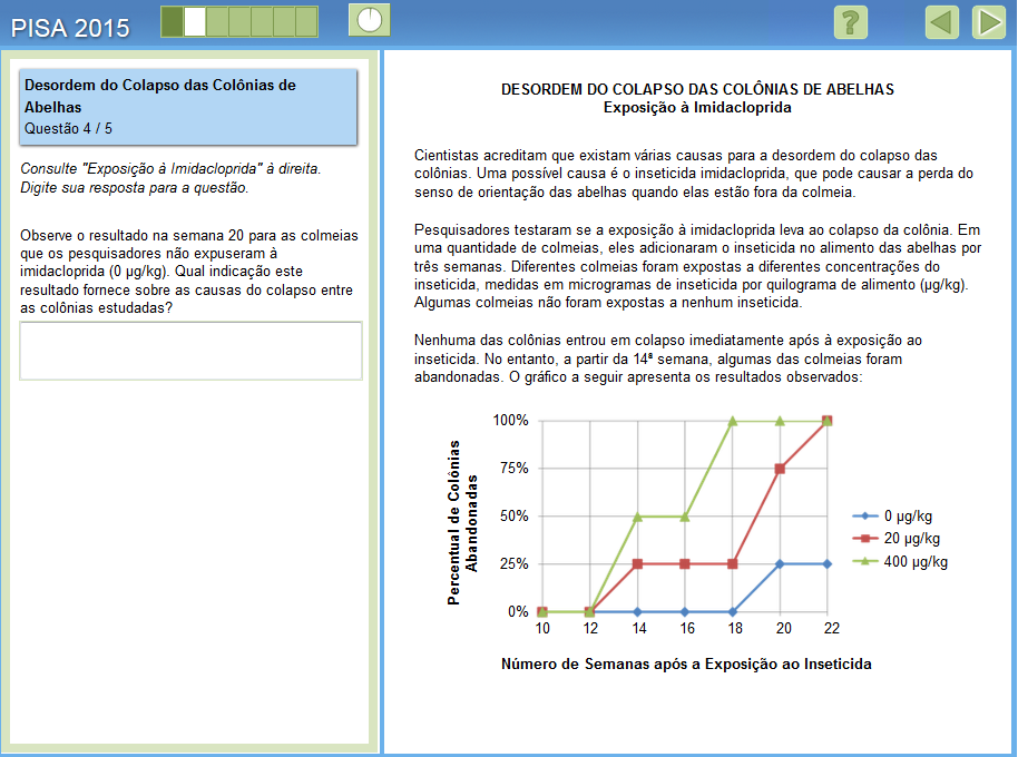 Unidade CS600 Item liberado 4 Os estudantes devem fornecer uma hipótese para o colapso das colônias do controle (0 μg/kg).