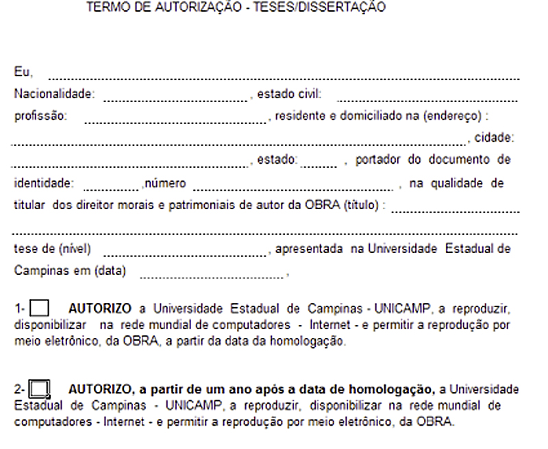 Pró-Reitoria de Pós-Graduação e Núcleo de Educação a Distância Unesp Nesse exemplo, a universidade em questão atribui ao aluno a opção de autorizar a disponibilização do conteúdo de sua autoria