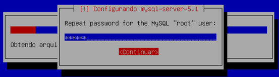 conta root para a administração do MySQL.