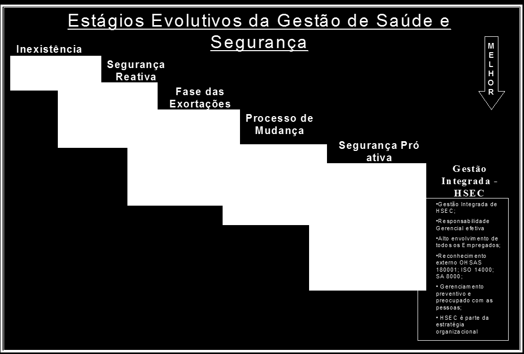 As organizações como sistemas devem permitir o desenvolvimento de crenças e estabelecer os meios para evoluir do estágio da inexistência da gestão de segurança para um processo de Gestão Integrada de