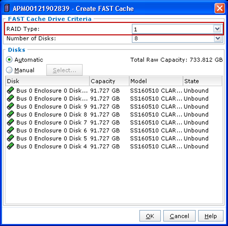 Capítulo 5: Diretrizes de Configuração do VSPEX Configurando o FAST Cache Para configurar o FAST Cache no pool de armazenamento desta solução, execute as seguintes etapas: 1.